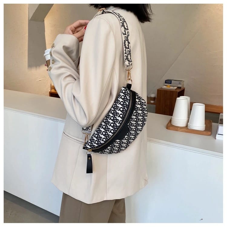 BJ57582 - BLACK/GRAY - TAS SLEMPANG JINJING TOTEBAG HANDBAG SLINGBAG WAISTBAG WANITA FASHION IMPORT MODIS ELEGAN TERMURAH TERLARIS TERBARU BAGSTORE JAKARTA TAS BATAM CR7582 ELJ5881 BQ3347