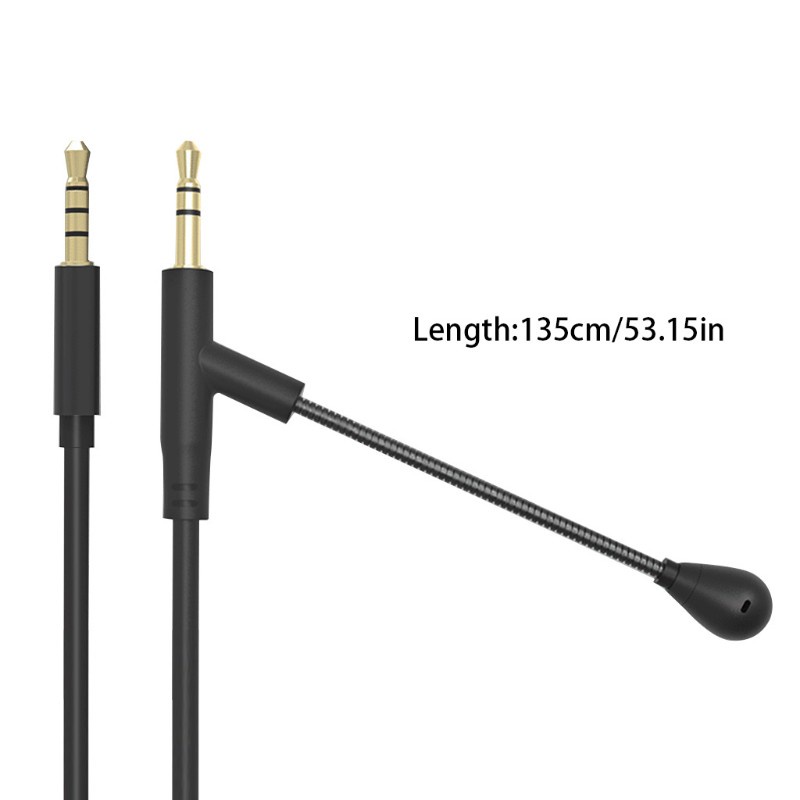 Cre Kabel Mikrofon Boom 1.35m Untuk Headphone 3.5mm Dengan Kondenser Mic