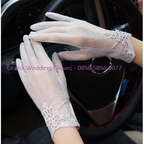 SR60 Sarung tangan Pengantin wanita Wedding gloves Renda tipis Elegan