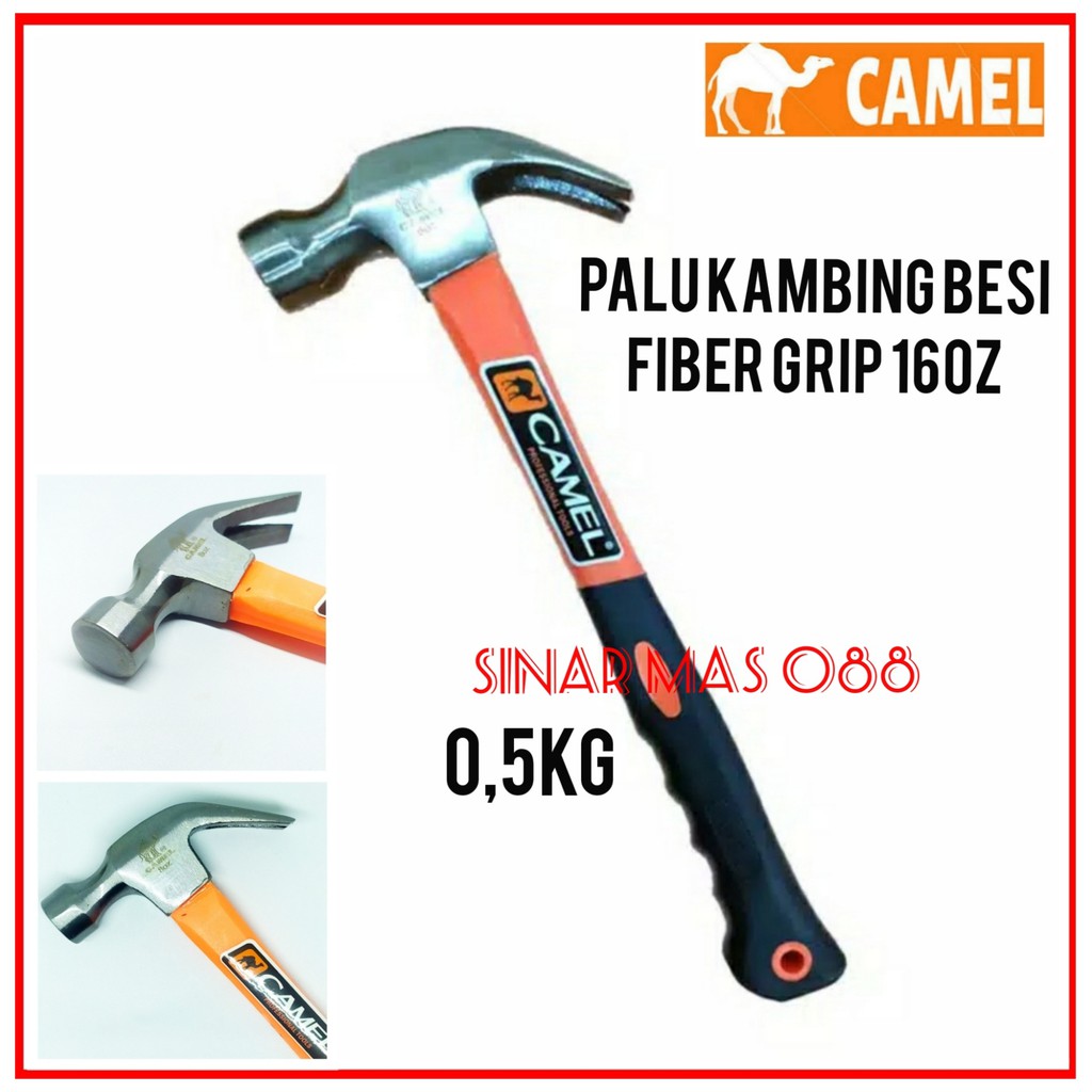 PALU TUKANG 16 oz CAMEL FIBER PALU KAMBING - MARTIL BESI - PALU PAKU - PALU TUKANG - PALU BANGUNAN