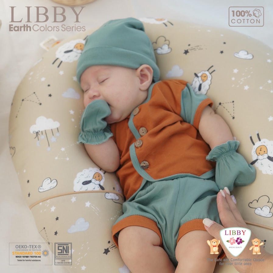 Libby Comfy Set 0-12 Bulan Earth Series Setelan Pendek Bayi CBKS