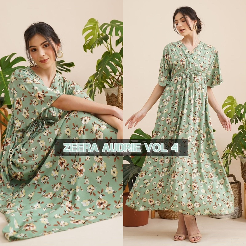 Daster arab ZEERA AUDRIE Dress Rayon Kimono serut Kekinian