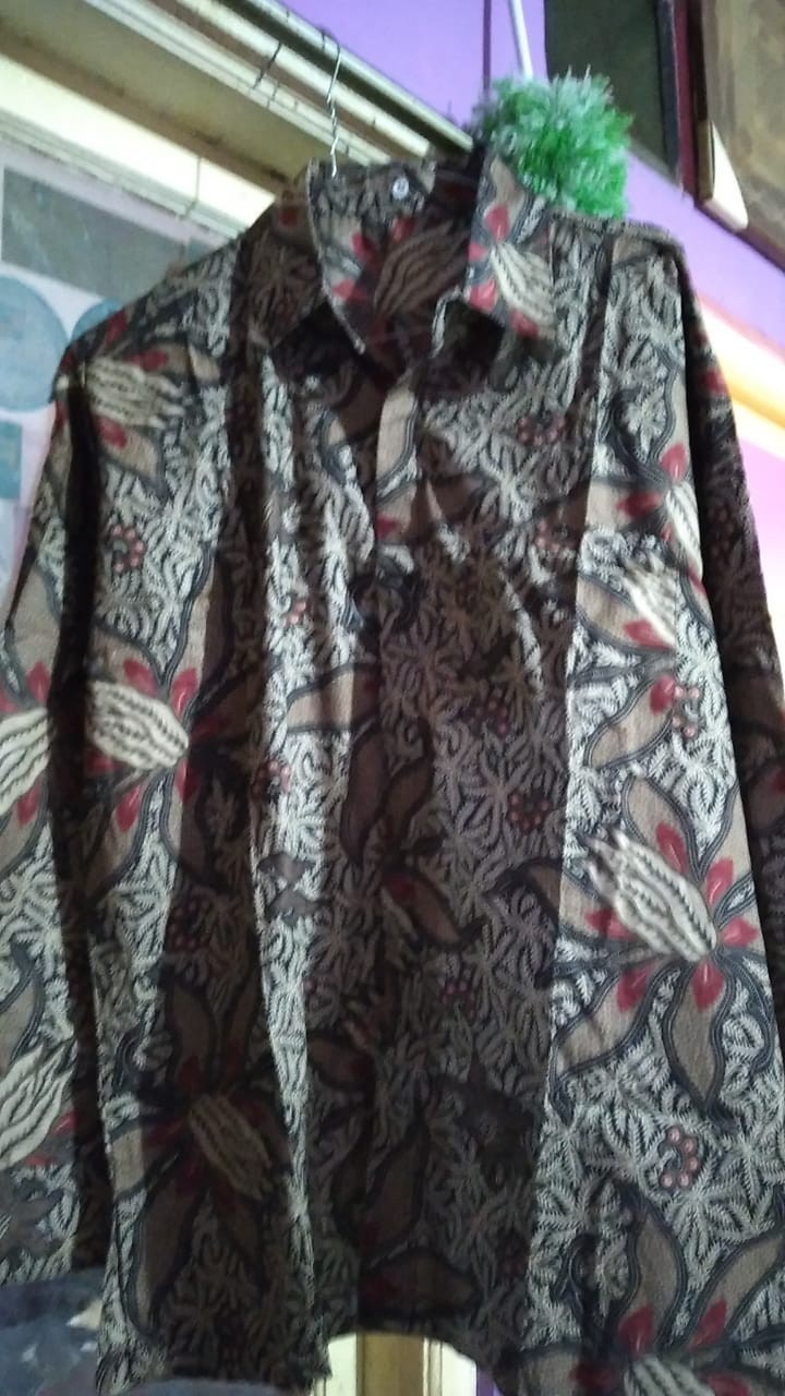 Kemeja Batik Pria Lengan Panjang Bahan Katun Prima Printing