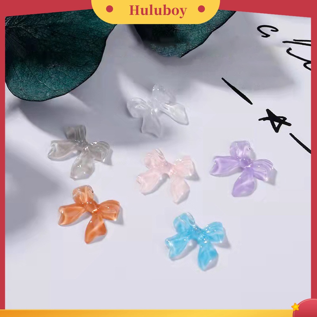 Huluboy Huluboy♡ 50 Pcs / Set Ornamen Dekorasi Kuku 3D Bentuk Ikatan Simpul Glitter Untuk Manicure Wanita