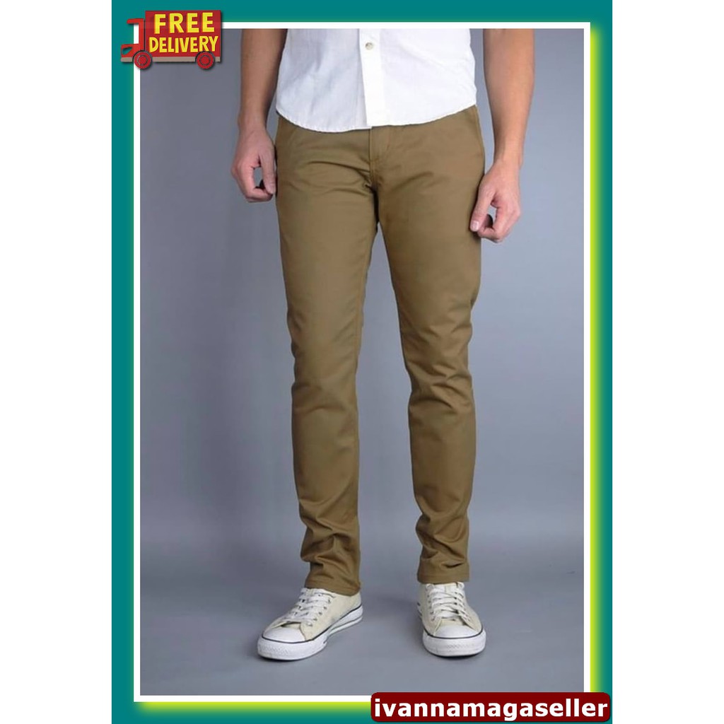 Chino Panjang Pria Long Chinos Pants Slim Fit Murah Keren Cocok W PS505 Celana Chino Panjang Navi Pr