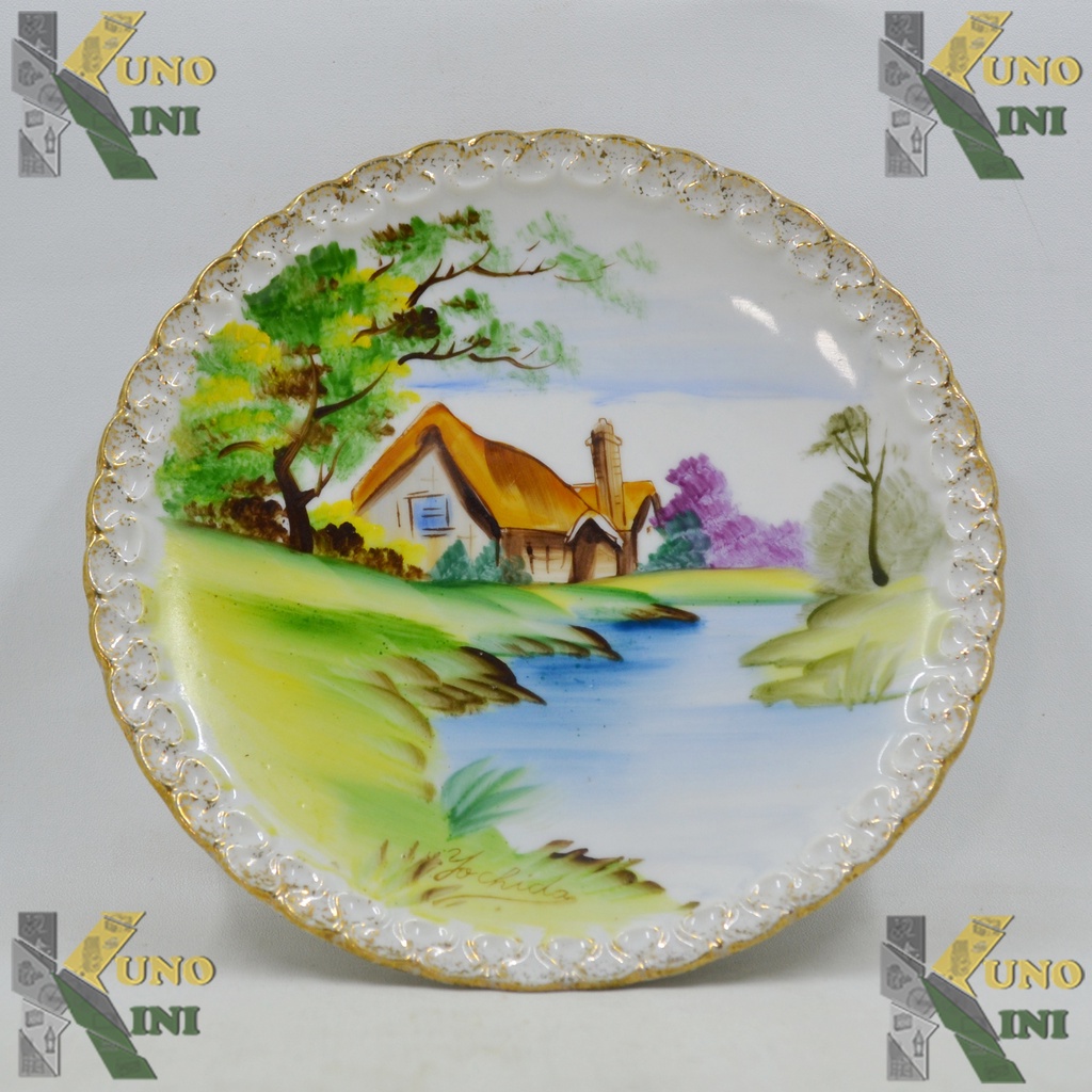 MINI PLATE HAND PAINTED THE RIVER GREENHOUSE.