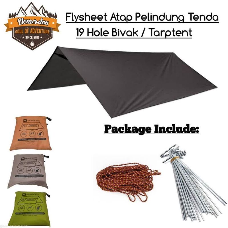 Flysheet Pelindung Tenda Taptent Buscraft 19Hole