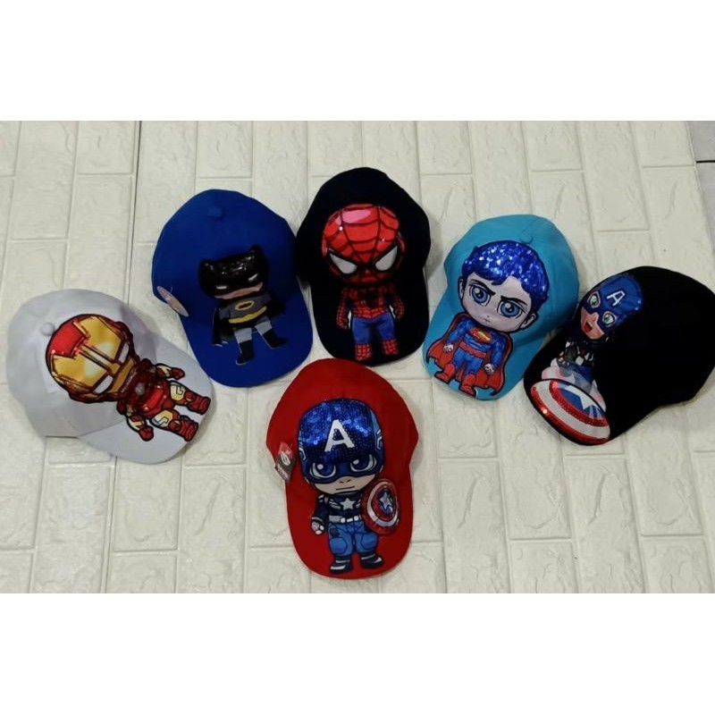 TOPI ANAK LAKI LAKI LED MOTIF KARTUN AVENGER UMUR 1-10 TAHUN