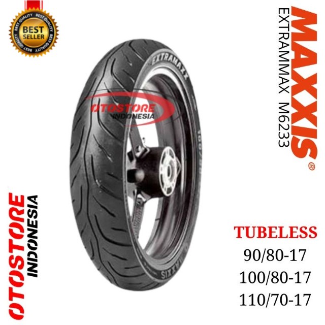 BAN Motor Maxxis EXTRAMAXX M6233W/M6234W Ring 17 Tubeless Ban Depan Belakang Vixion Cbr Megapro R15 