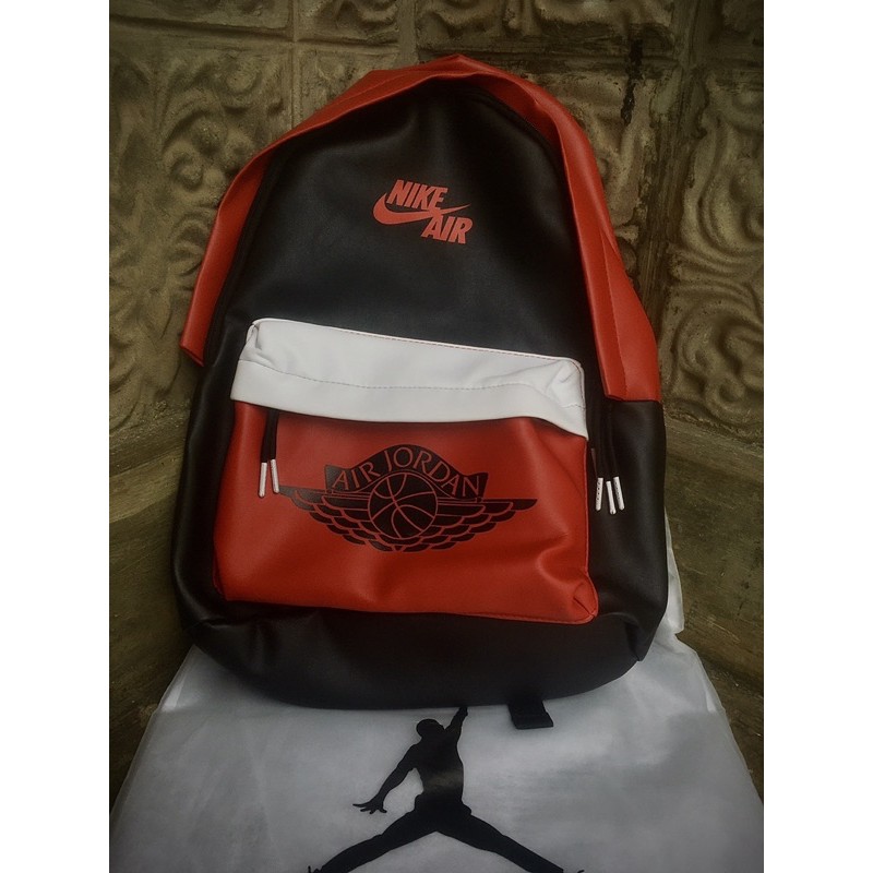 Air Jordan Logo Wings Leather Backpack Bred