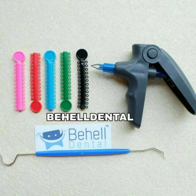 BEHELLDENTAL - PAKET ALAT GANTI KARET BEHEL - Gun Shooter Power O Sonde Plastik Alat Pasang karet Behel Praktis - Gun Shot Dental Ortho Braces Kawat