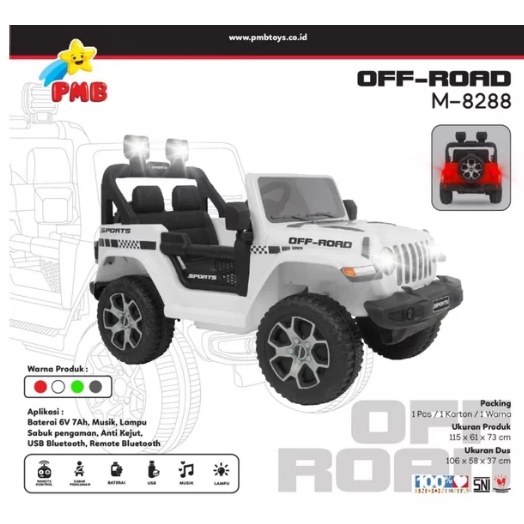 Mobil Aki Mainan Anak PMB M8288 Offroad Jeep