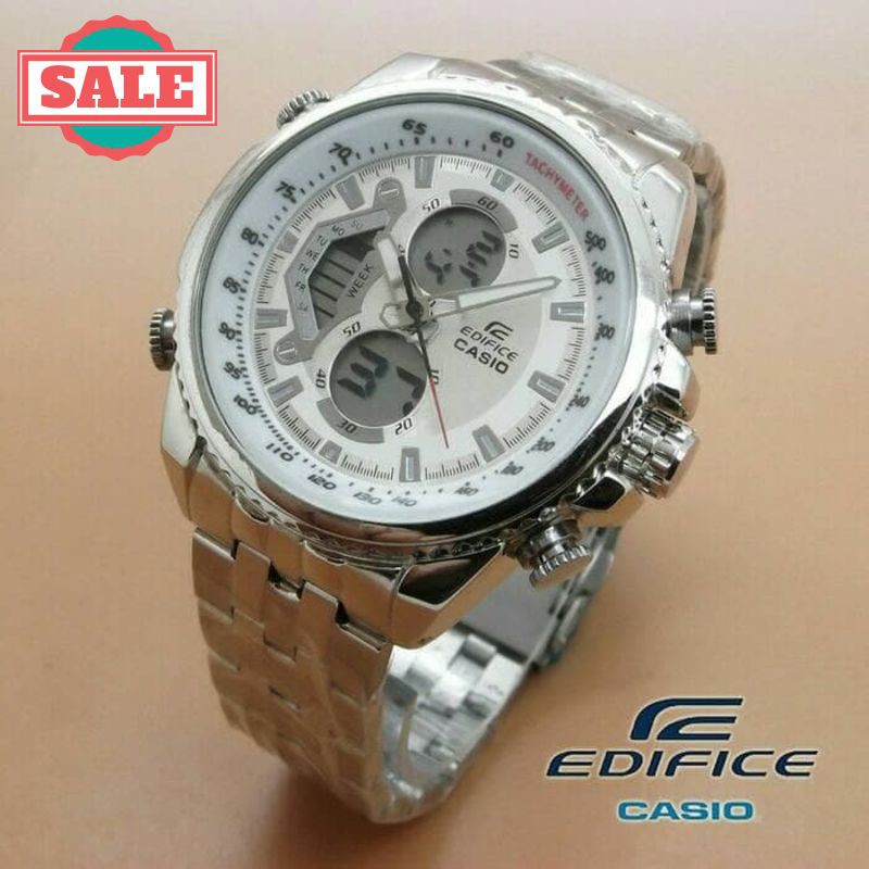 Promo CASIO EDIFICE EFA 100 SILVER WHITE