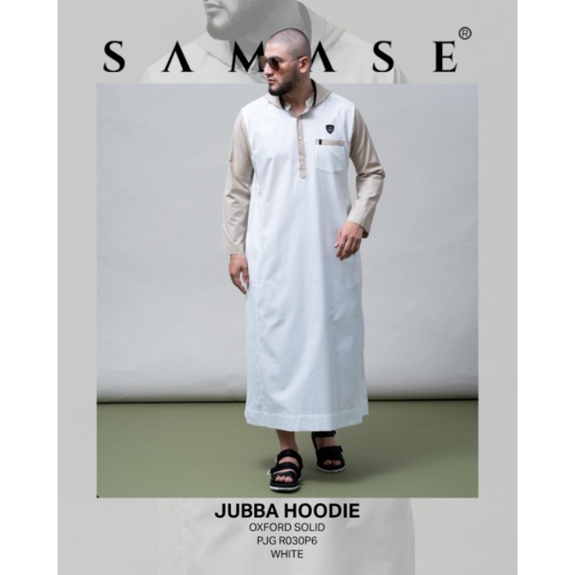 jubah samase hoodie R030P white