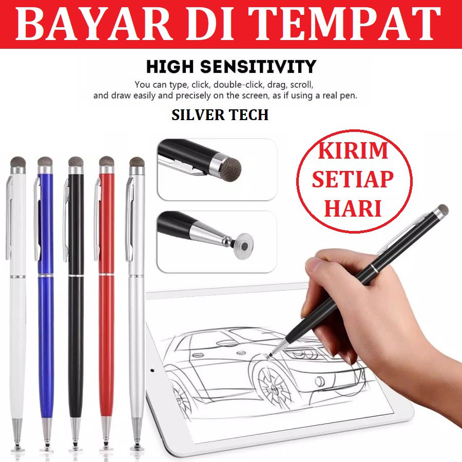 Capacitive Stylus pen 2in1 Untuk menggambar Stylus 2 in 1 untuk menggambar dan menulis