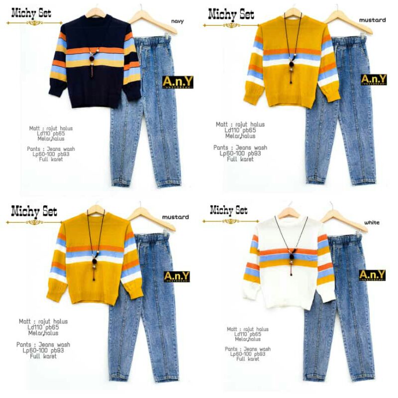 ONE SET MICHY SETELAN WANITA BY A.N.Y