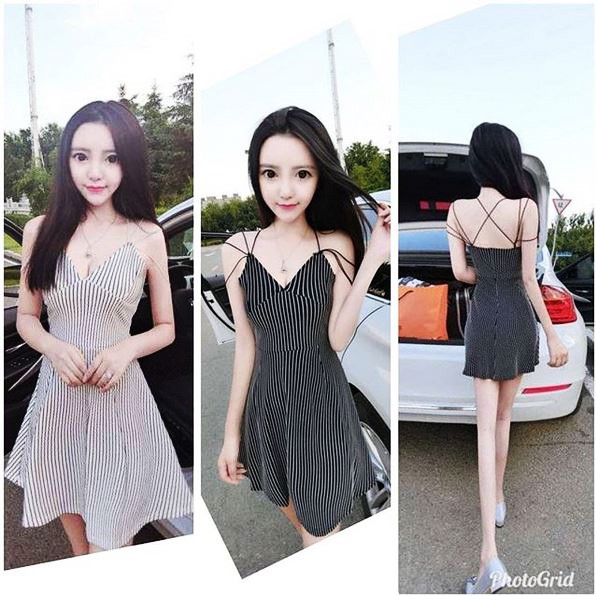 JES-PS2658 mini dress A-line sexy import korea-gaun casual dress wanita