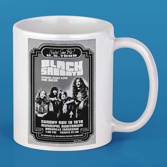 Black Sabbath 1978 Tour Poster in Gelas Keramik Mug
