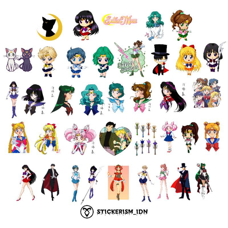 

STICKER / STIKER SAILORMOON TAHAN AIR TEMPELAN LAPTOP DAN CASING HP [ISI 38 pcs]