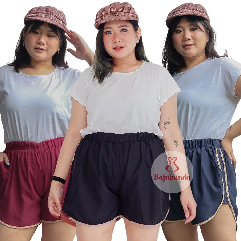 HOTPANTS JUMBO BIG SIZE POLOS CELANA PENDEK WANITA XXXL BAJUBUNDA HP KATUN