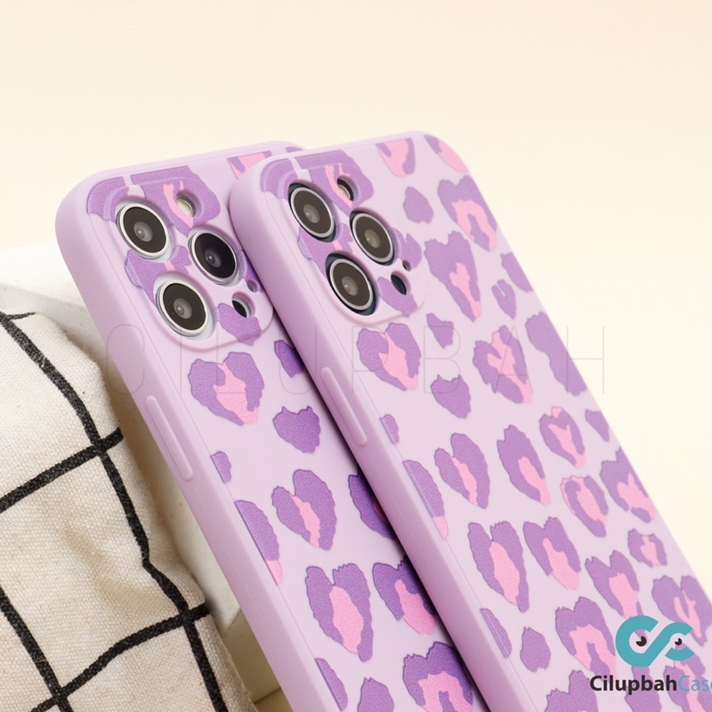 Purple Leopard Case Soft Case Lens Cover for iPhone 6 7 8 PLUS X XR XS 11 12 MINI PRO MAX