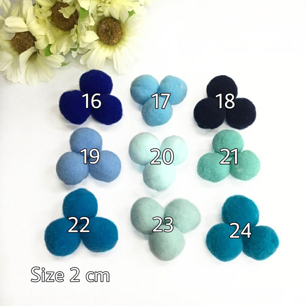 10 PCS - 2 CM | POM POM HALUS ANEKA WARNA | POM POM KAPAS