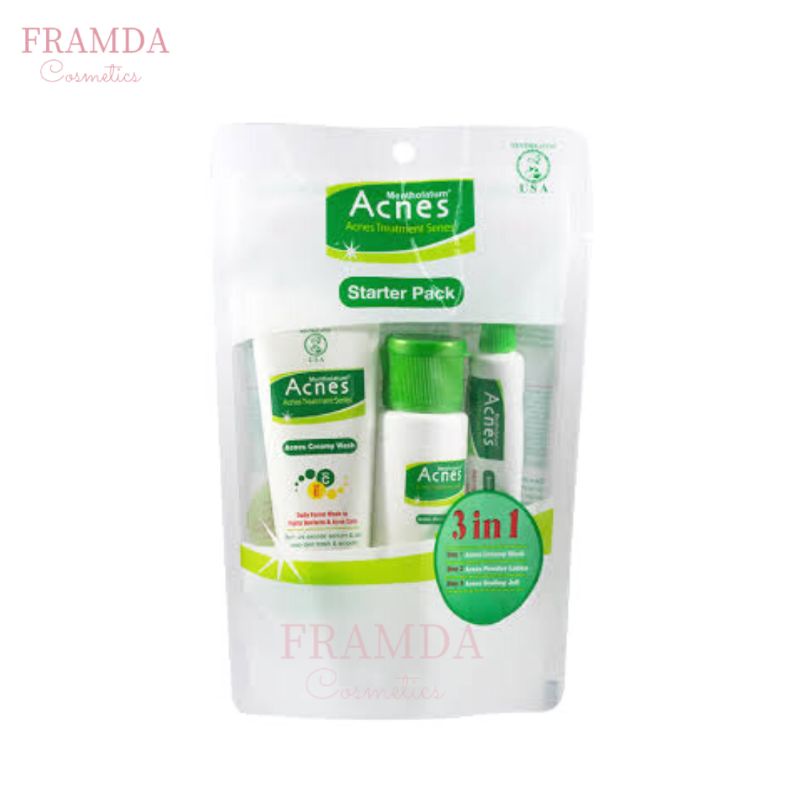 ❣️FRAMDA❣️ACNES Starter Pack Creamy Wash 20g, Powder Lotion 20ml & Sealing Jell 5g