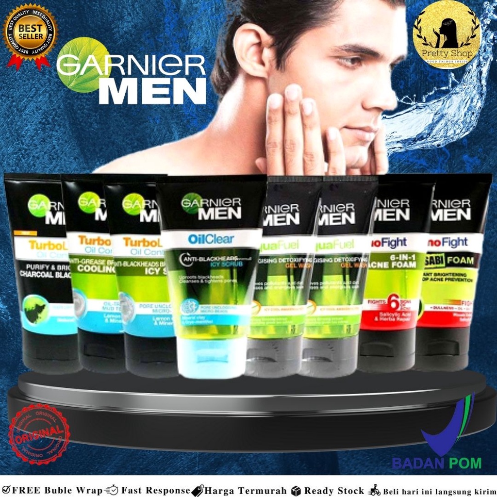 Garnier MEN Facial Wash Series Acno Fight-Turbo Light-Power White