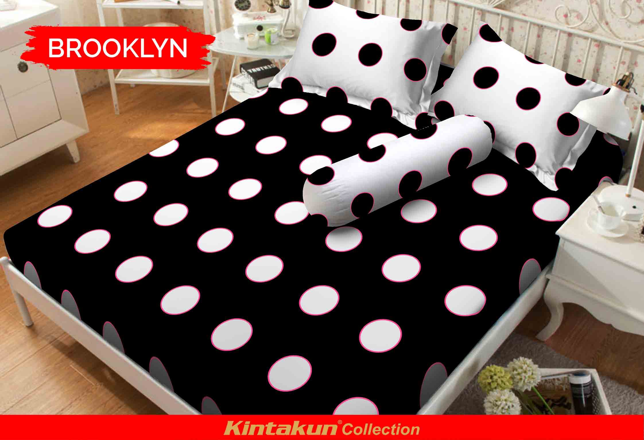  Sprei  Kintakun  D luxe King 180 Cm X 200 Cm Corak  Brooklyn 