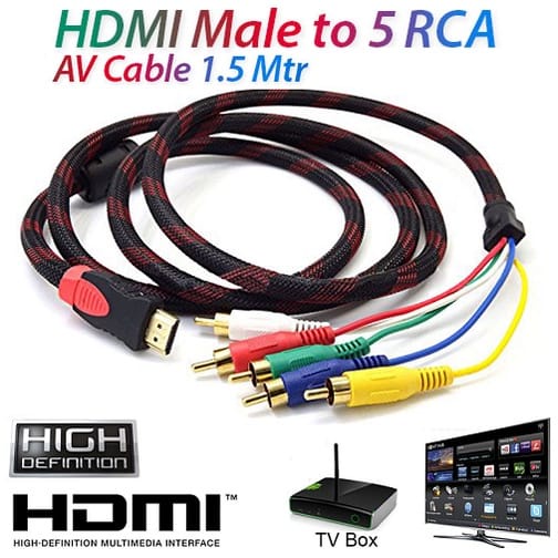 Kabel HDMI to 5 RCA High Speed Gold Plated 1.5 M