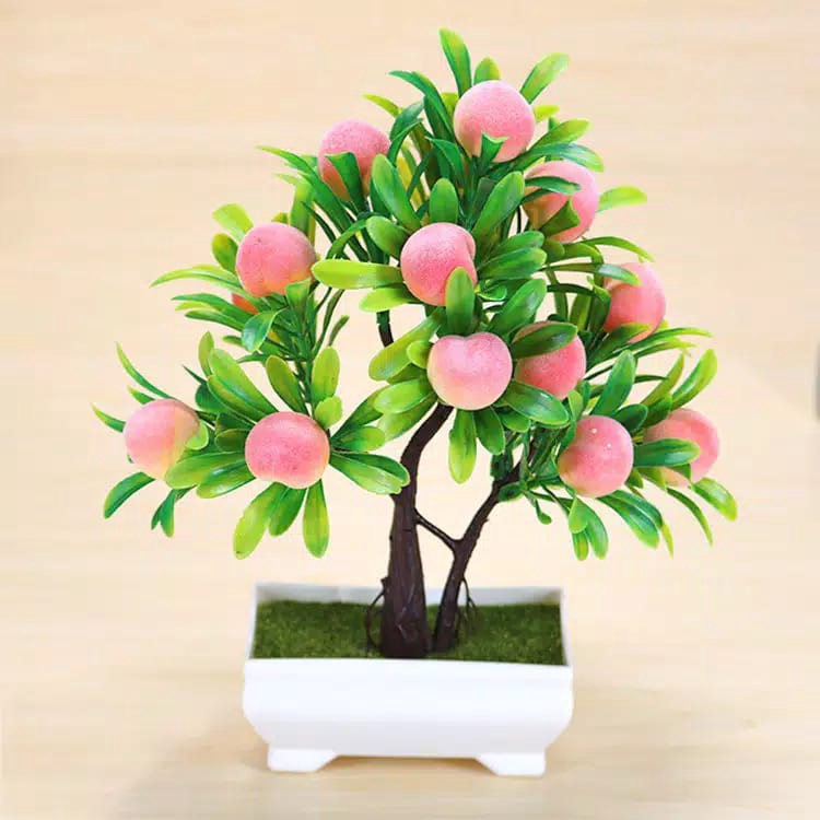 OSM - T821 Tanaman Hias Buah / Tanaman Bunga Plastik / Bunga Dekorasi Rumah / Tanaman Ornamen-Persik