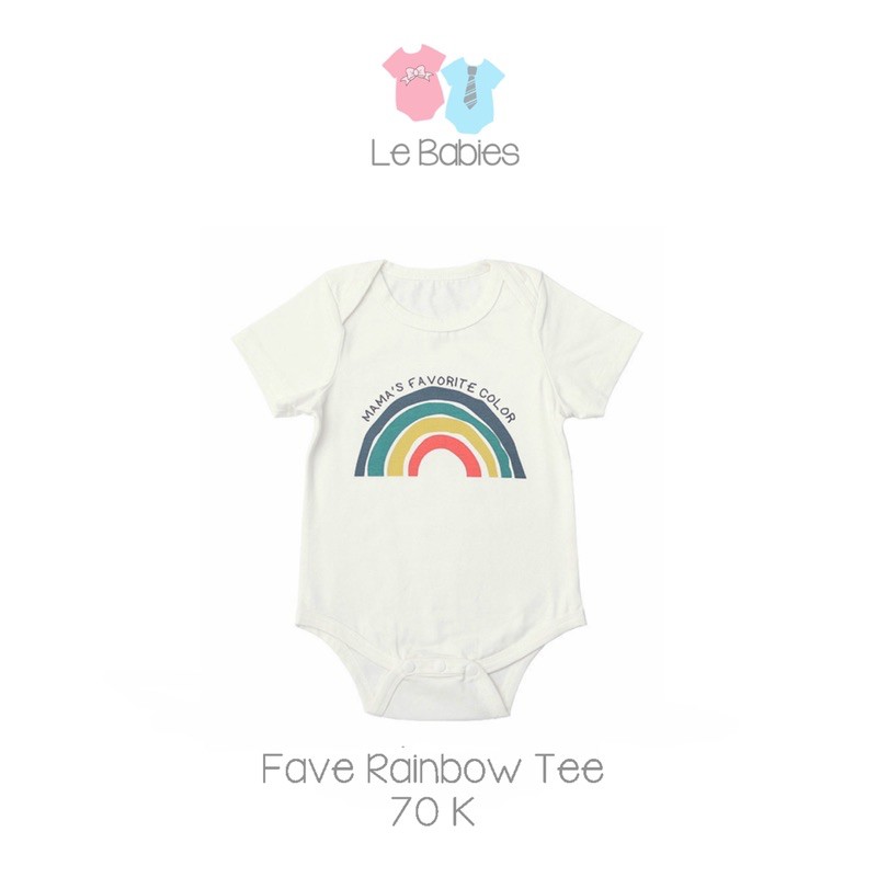 Fave rainbow tee / romper bayi