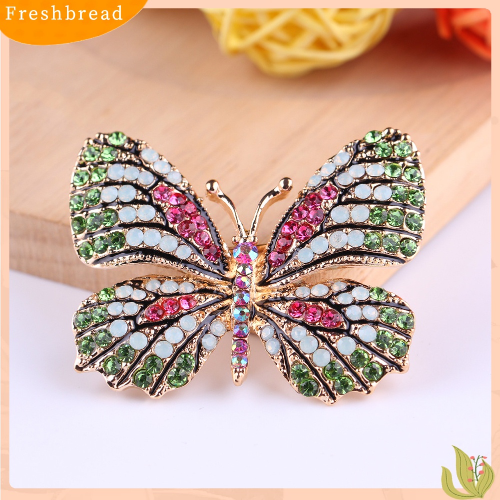 [ TERLARIS]Colorful Butterfly Rhinestone Brooch Pin Wedding Bridal Scarf Collar Jewelry