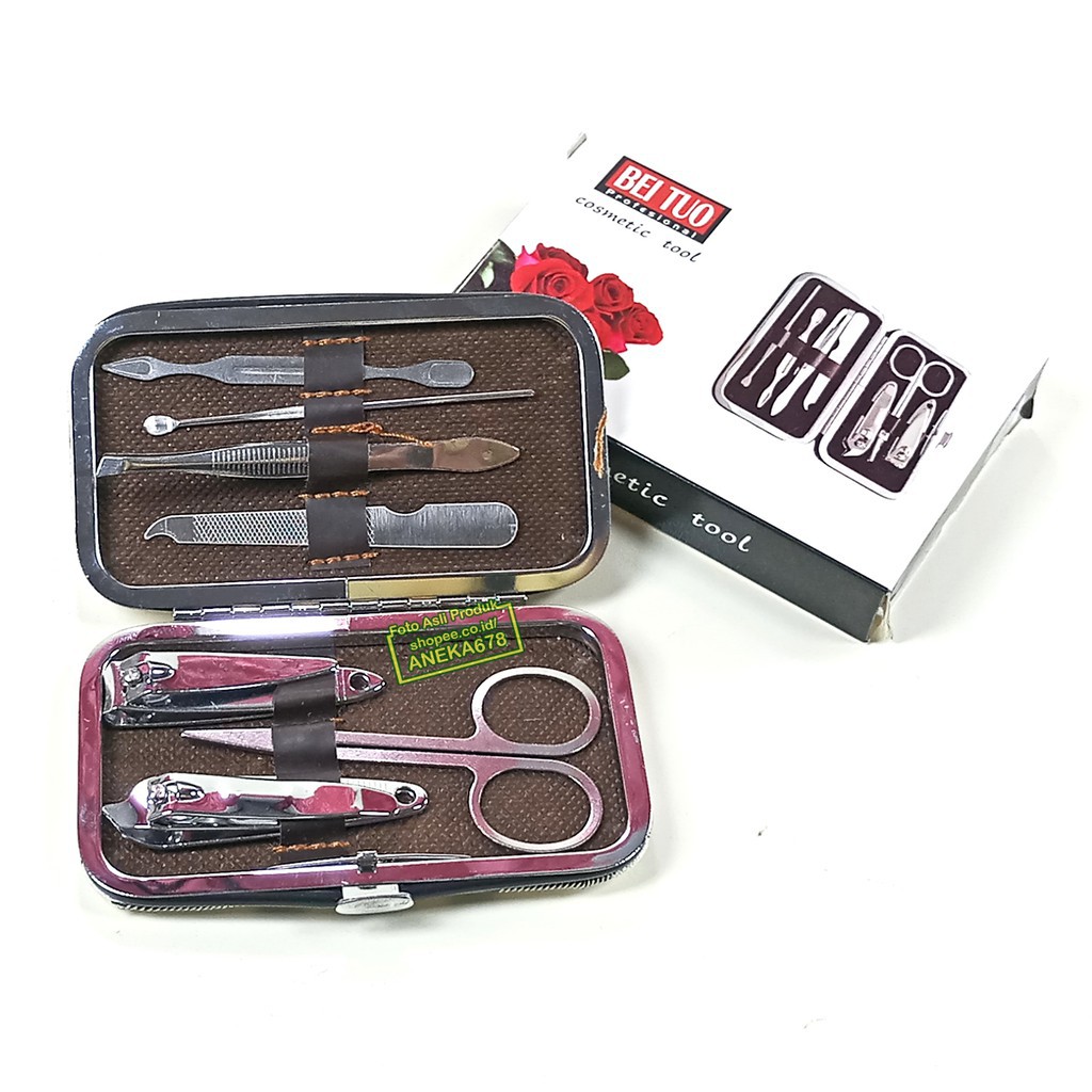 set pemotong kuku pocket/Manicure Pedicure Tool Set/alat kebersihan mini/alat kecantikan dompet