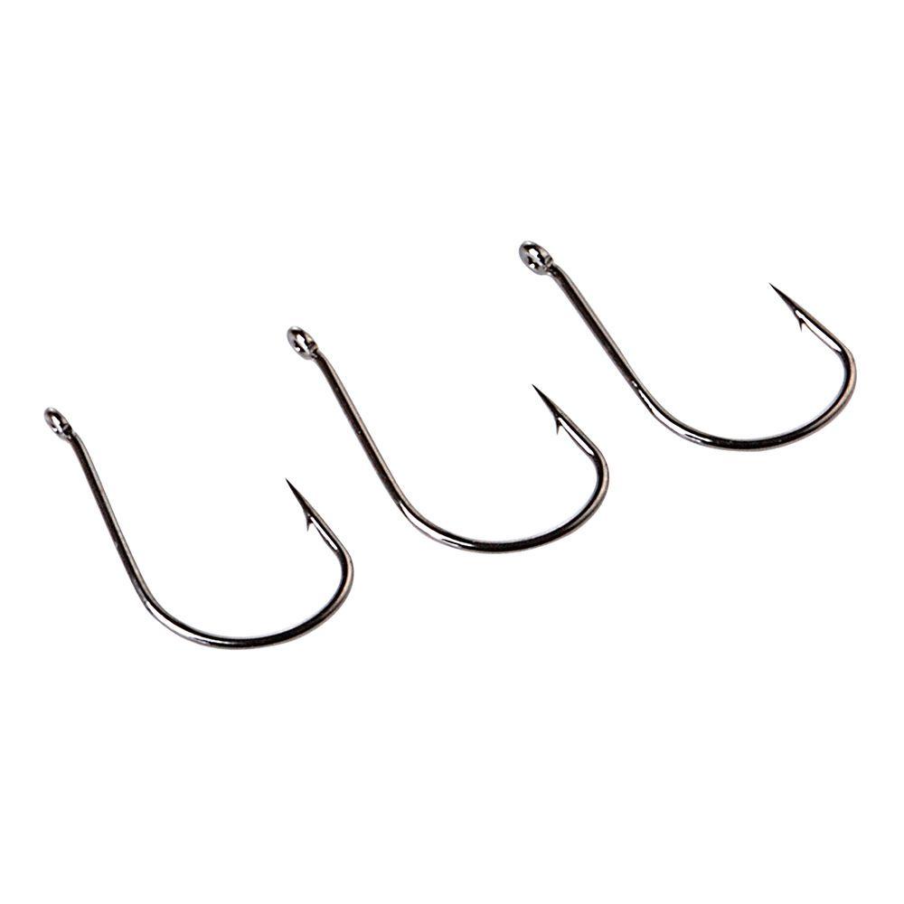 REBUY Carp Eyed Fishing Hook 100pcs/40pcs/Box Fish Hook Tackle Gepeng Tajam Berduri Kait Aksesoris Memancing Single Jig Curve Shank Hooks