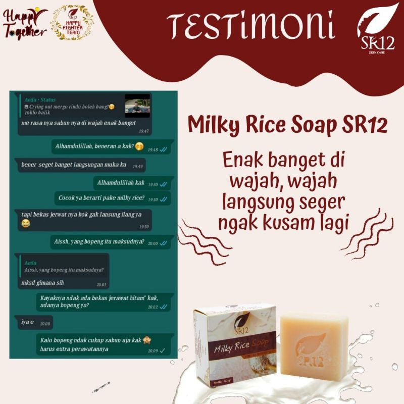 SABUN BERAS SUSU BPOM / MILKY RICE SOAP SR12 / SABUN PEMUTIH WAJAH / SABUN WAJAH KOMBINASI / saudagarsr12