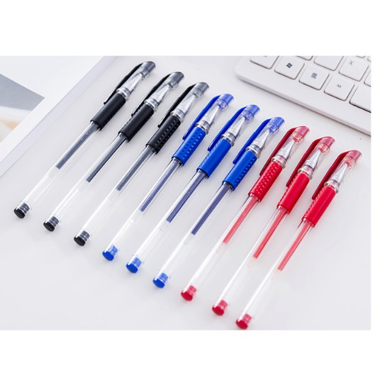 Pulpen Gel Warna Hitam Merah Biru / Bolpoin Gel / Ballpoint Gel Ink Pen / Bolpoint Gel / Alat Tulis Kantor / Alat Tulis Sekolah