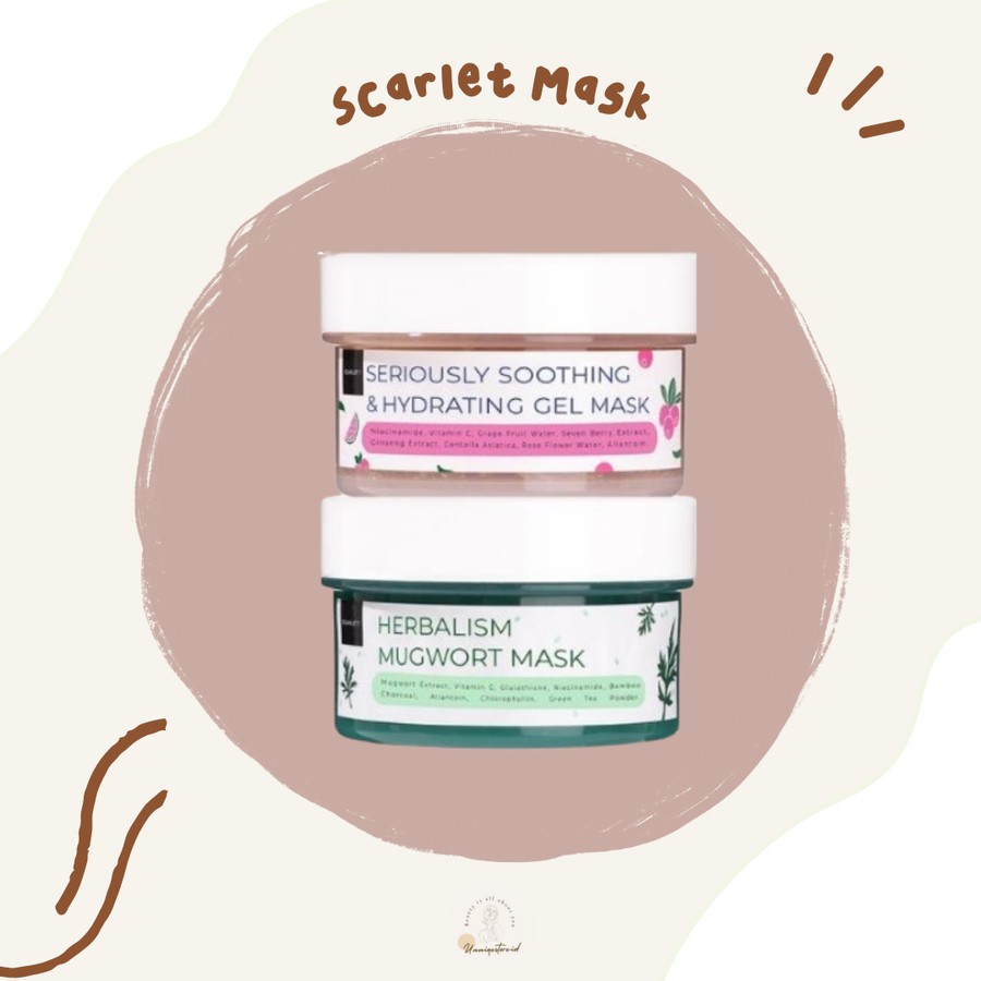 SCARLETT WHITENING MASK/SERIOUSLY SOOTHING / HERBALISM MUGHWORT -BPOM