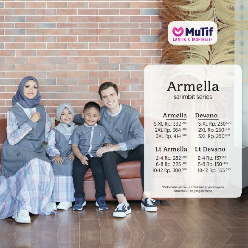 Mutif Sarimbit Armella Folkstone Grey Mutif Armella Mutif Man Devano Little Mutif Armella Little Mutif Devano Baju Muslim Gamis Sarimbit Keluarga Family Series Lebaran Terbaru Ori Set