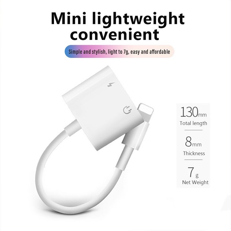 (4 in 1) Lightning Adapter 3.5mm Kabel Charger 13 12 11 Mini Pro Max XR XS X 8 Plus 7 6S Aux iPod Splitter iPad Mic ON Converter