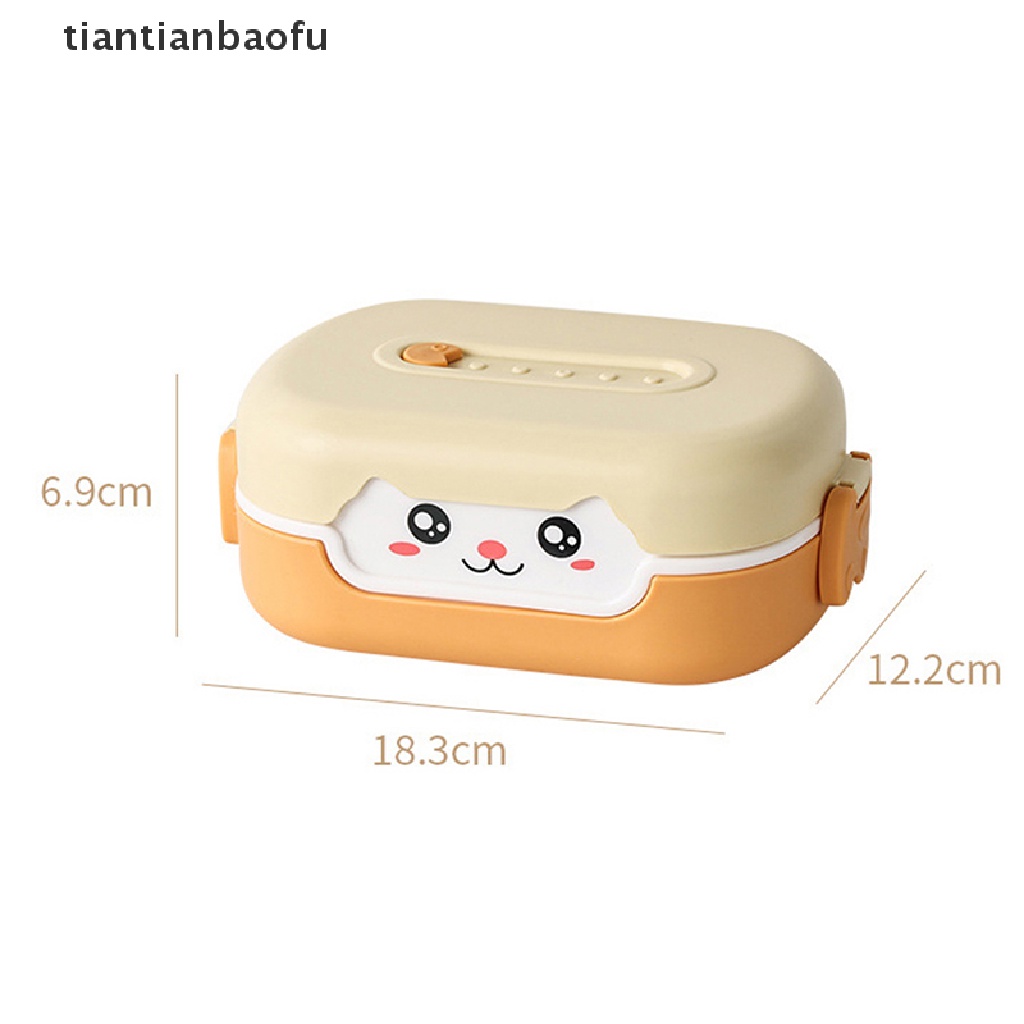 Kotak Makan Siang Bento Bentuk Persegi Panjang Motif Kartun Anime Bahan Plastik Anti Bocor Untuk Anak Sekolah