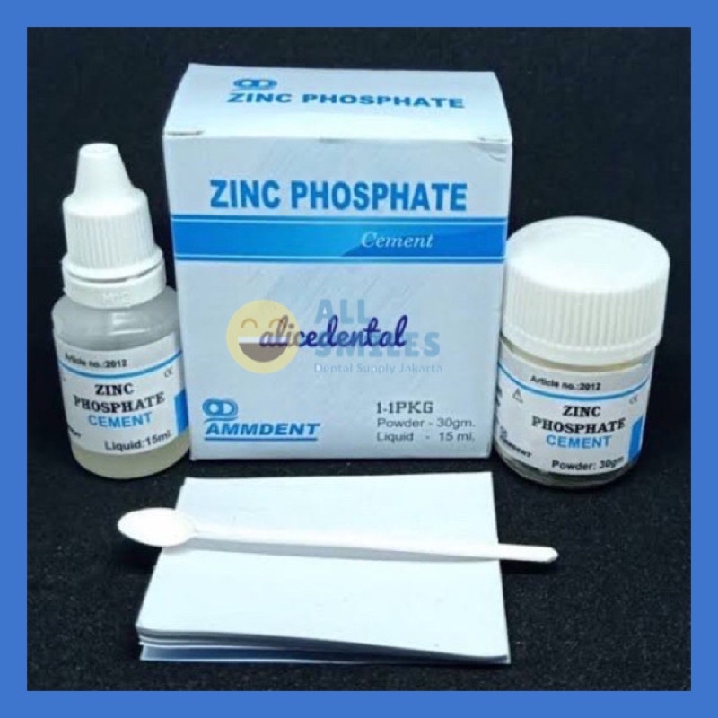 Zinc fosfat phosphate cement ammdent dental semen zinc fosfat lem crown gigi palsu sementara