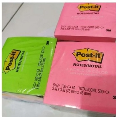 Post it notes 3M 654 5 UC / Sticky Notes 3M 654 5UC 3M / Post it warna (PAK@5PAD)