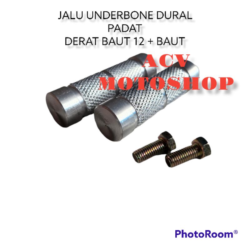 Jalu Step Underbone dural plus baut  Untuk Semua Motor Ukuran Drat 12