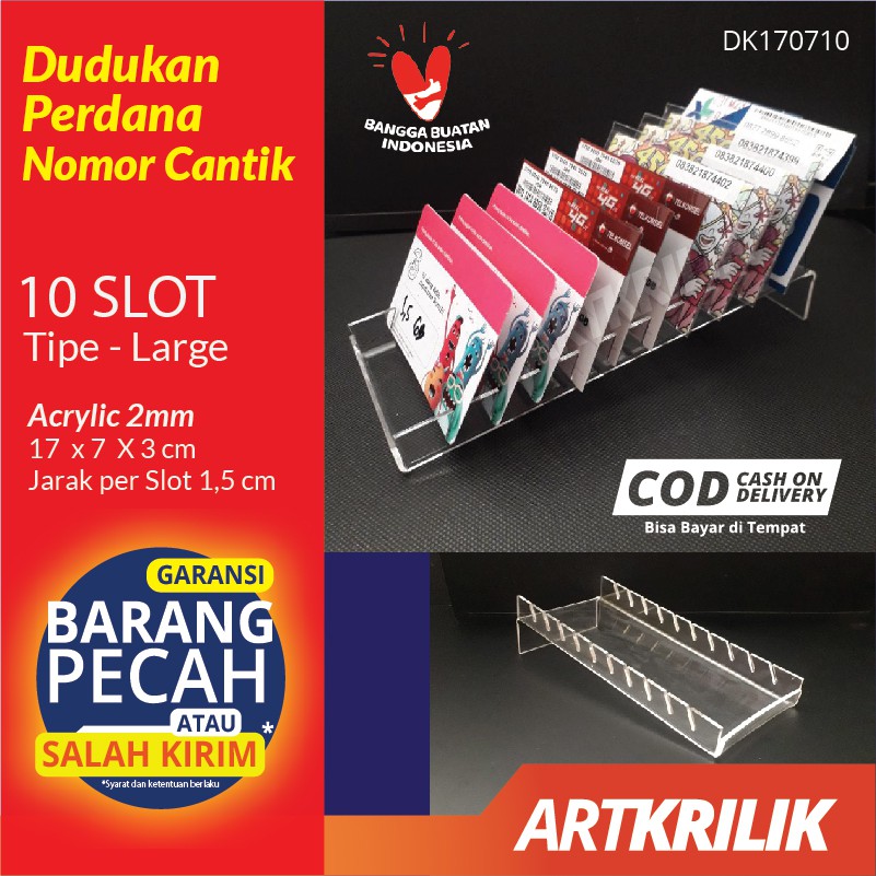 Jual Dudukan Kartu Perdana Akrilik Acrylic Nomor Cantik X X Cm