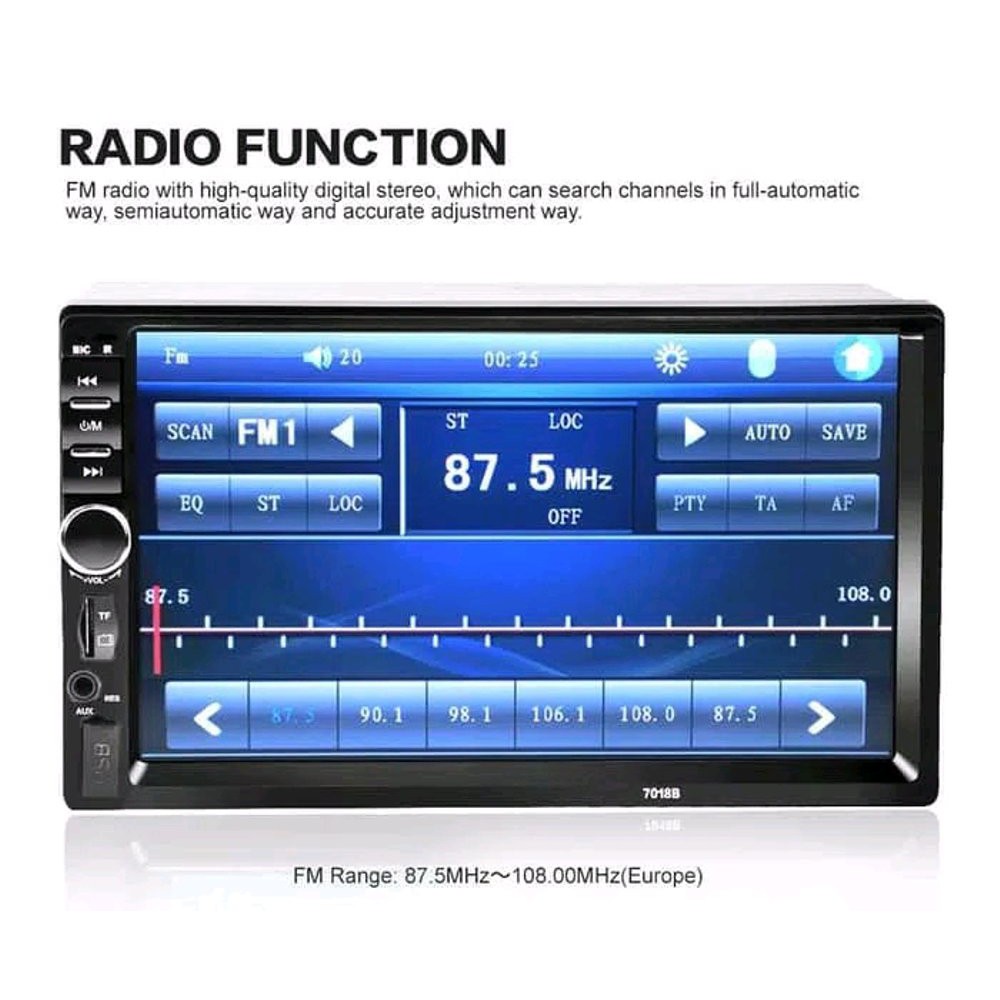 monitor touchscreen mobil audio car bluetooth radio fm layar tape double din lumin 7018b 7 inch