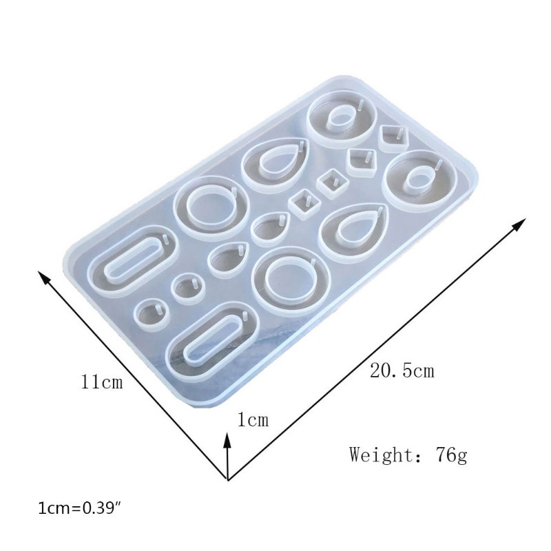 1 Set Cetakan Resin Epoksi Kristal Glitter Bahan Silikon Untuk Liontin Anting