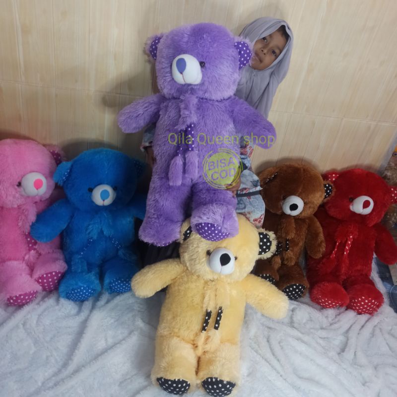 BONEKA Teddy BEAR SYAL XL 70CM bahan RASFUR