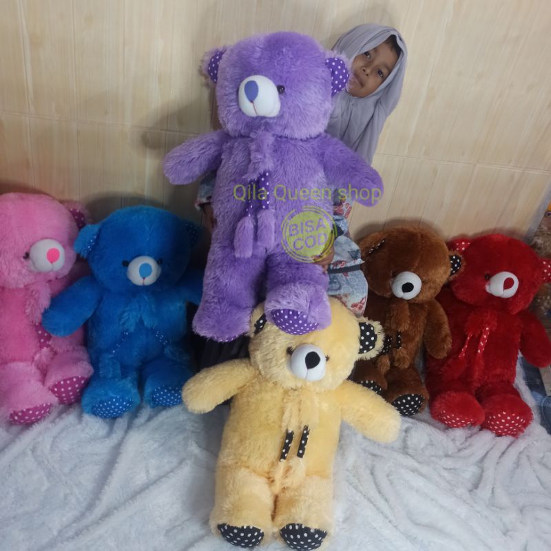 BONEKA Teddy BEAR SYAL XL 70CM bahan RASFUR