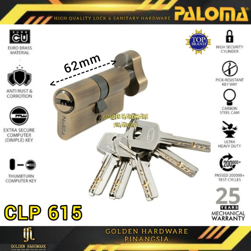 Kunci Pintu Paloma Cylinder Kunci Anak Kunci Silinder Kunci Cylinder Knob CLP 615 AB
